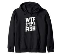 WTF Dov'è Il Pesce Passione di Pesca Divertente Felpa con Cappuccio
