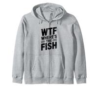 WTF Dov'è Il Pesce Passione di Pesca Divertente Felpa con Cappuccio