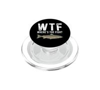 WTF Dov'è il pesce salmone divertente pesca regali uomini donne PopSockets PopGrip per MagSafe
