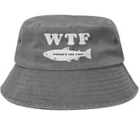 WTF, Dov'È Il Pesce? Uomo Donne Cotone Secchio Cappelli Traspirante Cappello da Sole Confortevole Bucket Hat per Viaggi Campeggio Pesca