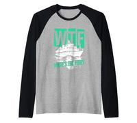 WTF Dov'è il traghetto Funny Summer Island Travel Sea Humor Maglia con Maniche Raglan