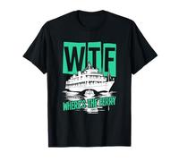 WTF Dov'è il traghetto Funny Summer Island Travel Sea Humor Maglietta