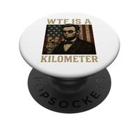 WTF è un chilometro Abraham Lincoln 4 luglio bandiera americana PopSockets PopGrip Adesivo
