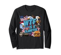 WTF è un chilometro divertente libertà patriottica americana Maglia a Manica