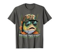 WTF Where The Fish Fisherman - Divertente cappello mimetico scherzo per la pesca Maglietta
