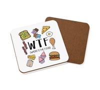 Wtf Where's il Cibo Sottobicchiere Pacco Veloce Cioccolato Funny Burger Affamati