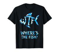 WTF Where's The Fish - Camo Water da pesca divertente da uomo Maglietta