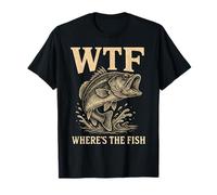 WTF Where's The Fish - Divertente spigola da pesca retrò da uomo Maglietta