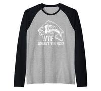 WTF Where's The Fish Divertente Umorismo Pesca per Pescatori Maglia con Maniche Raglan