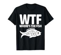WTF Where's The Fish Funny Fishing Festa del papà Maglietta