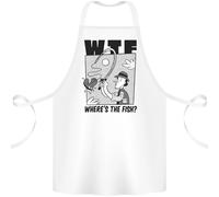 Wtf Wheres The Pesci Divertente Pesca Pescatore Cotone Grembiule 100% Biologico