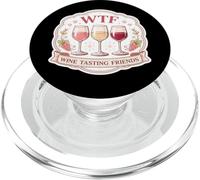 WTF Wine Tasting Friends Funny Women Drinking Buddies Crew Crew PopSockets PopGrip per MagSafe