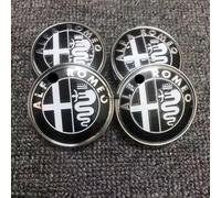 WTGOIGJTB 4 Pezzi Coprimozzi per Alfa Romeo Giulia (952) 2016-2022, Coprimozzo Ruota in ABS Resistenti all'Acqua e alla Polvere di Alta qualità Facili,Black