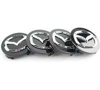 WTGOIGJTB 4 Pezzi Coprimozzi per Mazda CX-3 2018-2023, Coprimozzo Ruota in ABS Resistenti all'Acqua e alla Polvere di Alta qualità Facili,Black