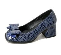 Wtharosa Décolleté A Punta Quadrata Donna con Elegante Dettaglio Fiocco Scarpe Eleganti con Tacco Largo E Tacchi Comodi Design Slip On Facile per Eventi da Ospite di Matrimonio,Blu,44 EU