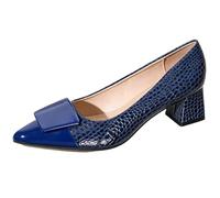 Wtharosa Décolleté con Tacco A Blocchetto Donna A Punta Stile Professionale Scarpe da Ufficio Slip On Décolleté Business Casual E Scarpe Eleganti per Outfit Aziendale E Conferenze,Navy Blue,44 EU
