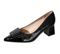 Wtharosa Décolleté con Tacco A Blocchetto Donna A Punta Stile Professionale Scarpe da Ufficio Slip On Décolleté Business Casual E Scarpe Eleganti per Outfit Aziendale E Conferenze,Nero,38 EU