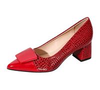 Wtharosa Décolleté con Tacco A Blocchetto Donna A Punta Stile Professionale Scarpe da Ufficio Slip On Décolleté Business Casual E Scarpe Eleganti per Outfit Aziendale E Conferenze,Burgundy,44 EU