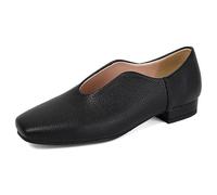 Wtharosa Mocassini Casual Minimalisti Punta Quadrata Slip On Scarpe Basse Eleganti Semplici Moderne Calzature Quotidiane per Lavoro e Stile del Fine Settimana,Nero,43 EU