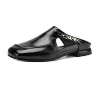 Wtharosa Mules Comode Donna Punta Quadrata Slip On Scarpe Basse Senza Retro Tacco Basso Scarpe da Lavoro Casual per Camminare E Uso Quotidiano Fodera Morbida Supporto Ammortizzato,Nero,43 EU