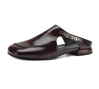 Wtharosa Mules Comode Donna Punta Quadrata Slip On Scarpe Basse Senza Retro Tacco Basso Scarpe da Lavoro Casual per Camminare E Uso Quotidiano Fodera Morbida Supporto Ammortizzato,Marrone,42 EU