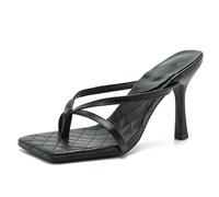 Wtharosa Mules Comode Punta Quadrata con Tacco Alto Slip On Scarpe Eleganti per Stare in Piedi Tutto Il Giorno e Viaggio Design Leggero vestibilità Larga,Nero,40 EU