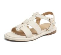 Wtharosa Sandali Bassi Slingback Donna Scarpe Estive Gladiatore Casual per Viaggi al Mare E Camminata Quotidiana Chiusura con Fibbia Regolabile,off White,41 EU