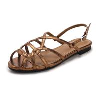 Wtharosa Sandali Casual Piatti Antiscivolo Leggeri Gladiatori Massicci per Viaggio All'Aperto,caffè,39 EU
