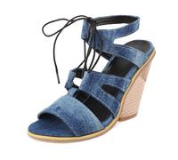 Wtharosa Sandali con Lacci Donna Tacco a Spillo Stampa Serpente Gladiatori Punta Aperta Sandali da Sera Estivi Scarpe col Tacco Alto Reggicalze per Abbigliamento da Vacanza,Blu,38 EU