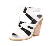 Wtharosa Sandali con Lacci Donna Tacco a Spillo Stampa Serpente Gladiatori Punta Aperta Sandali da Sera Estivi Scarpe col Tacco Alto Reggicalze per Abbigliamento da Vacanza,Bianca,46 EU