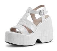 Wtharosa Sandali con Plateau A Punta Aperta Donna con Zeppa E Cinturino alla Caviglia Regolabile Sandali Estivi Sandali Eleganti con Zeppa Calzature da Passeggio Casual per Weekend