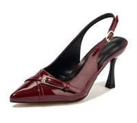 Wtharosa Stiletto Serata Donna Slingback Vernice Punta Tacchi