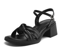 Wtharosa Tacchi Casual per Il Lavoro Donna Punta Aperta Sandali con Tacco A Blocchetto per Pendolarismo E Diario Scarpe Estive Comode con Cinturino,Nero,40 EU