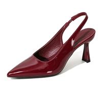 Wtharosa Tacchi Eleganti Donna Décolleté Eleganti Vernice con Cinturino Posteriore E Tacco A Spillo A Punta Scarpe Formali per Business Casual E Eventi A Cena Sophisticated,Burgundy,37 EU