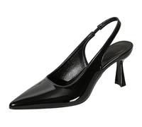 Wtharosa Tacchi Eleganti Donna Décolleté Eleganti Vernice con Cinturino Posteriore E Tacco A Spillo A Punta Scarpe Formali per Business Casual E Eventi A Cena Sophisticated,Nero,37 EU