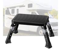 WTJDCCY Sgabello Pieghevole per Camper, Scalino Camper Antiscivolo in Acciaio al Carbonio, Regolabile su 3 Livelli di Altezza, Supporta Fino a 150kg per Camper e Motorhome(Black)