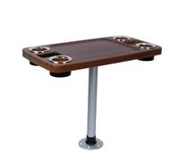 WTJDCCY Tavolo da Campeggio con 4 Portabicchieri, Tavolo per Camper, Design con Foro di Drenaggio, Piano del Tavolo in ABS, Base in Alluminio per Camper, Roulotte e Barche