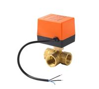WTKFXVYHU DN15/20/25/32/40/50 DC 12V 24V AC220V Valvola a sfera elettrica in ottone Tre fili Due Controllo 2-Way 3-Way Elettrovalvola con (12V-3 VIE)