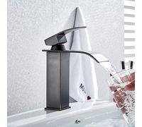 WTKFXVYHU Miscelatore for lavabo da Bagno in Ottone Cromato Lucido Rubinetto for a Cascata Rubinetti for monocomando Rubinetteria for Montaggio su Ponte Quadrato