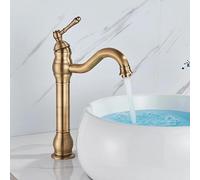 WTKFXVYHU Rubinetto for lavabo Antico Ottone Maniglia Singola Rotazione a 360 ° for da Bagno Montato su Ponte Miscelatore for a Freddo Caldo for Gru(Antique Tall)