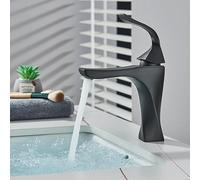 WTKFXVYHU Rubinetto for lavabo da Bagno Nero Opaco for a Colonna a Spirale for Montaggio su Ponte Miscelatore for monocomando for Acqua Calda Fredda