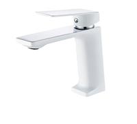 WTKFXVYHU Rubinetto for lavabo da Bagno Rubinetti for Montaggio a Ponte Monocomando Monoforo Miscelatore for Acqua Calda Fredda Gru for(White Chrome A)