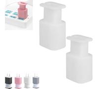WTKYLMP Visulong 2 In 1 Silicone Charger Protector, Silicone Charger Protector With Cord Wrap,Data Cable Winder Anti-Break Protection, For Phone Charger Case For 18w/20w (White 2pcs)
