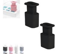 WTKYLMP Visulong 2 In 1 Silicone Charger Protector, Silicone Charger Protector With Cord Wrap,Data Cable Winder Anti-Break Protection, For Phone Charger Case For 18w/20w (Black 2pcs)
