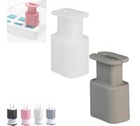 WTKYLMP Visulong 2 In 1 Silicone Charger Protector, Silicone Charger Protector With Cord Wrap,Data Cable Winder Anti-Break Protection, For Phone Charger Case For 18w/20w (White + Gray)
