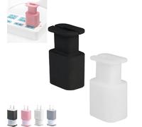 WTKYLMP Visulong 2 In 1 Silicone Charger Protector, Silicone Charger Protector With Cord Wrap,Data Cable Winder Anti-Break Protection, For Phone Charger Case For 18w/20w (Black + White)