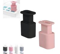 WTKYLMP Visulong 2 In 1 Silicone Charger Protector, Silicone Charger Protector With Cord Wrap,Data Cable Winder Anti-Break Protection, For Phone Charger Case For 18w/20w (Black + Pink)