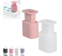 WTKYLMP Visulong 2 In 1 Silicone Charger Protector, Silicone Charger Protector With Cord Wrap,Data Cable Winder Anti-Break Protection, For Phone Charger Case For 18w/20w (Pink + White)
