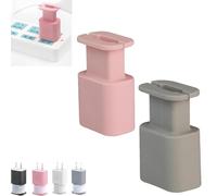 WTKYLMP Visulong 2 In 1 Silicone Charger Protector, Silicone Charger Protector With Cord Wrap,Data Cable Winder Anti-Break Protection, For Phone Charger Case For 18w/20w (Pink + Gray)