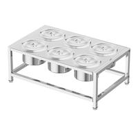 WTLONBF Mensola Porta spezie Rotonda in Acciaio Inox 304 a 2 File con Coperchio, portaoggetti da banco, Set Porta spezie in Piedi per Latte, tè, marmellata (Argento/B, 18,5 x 12,6 x 5,7 Pollici)